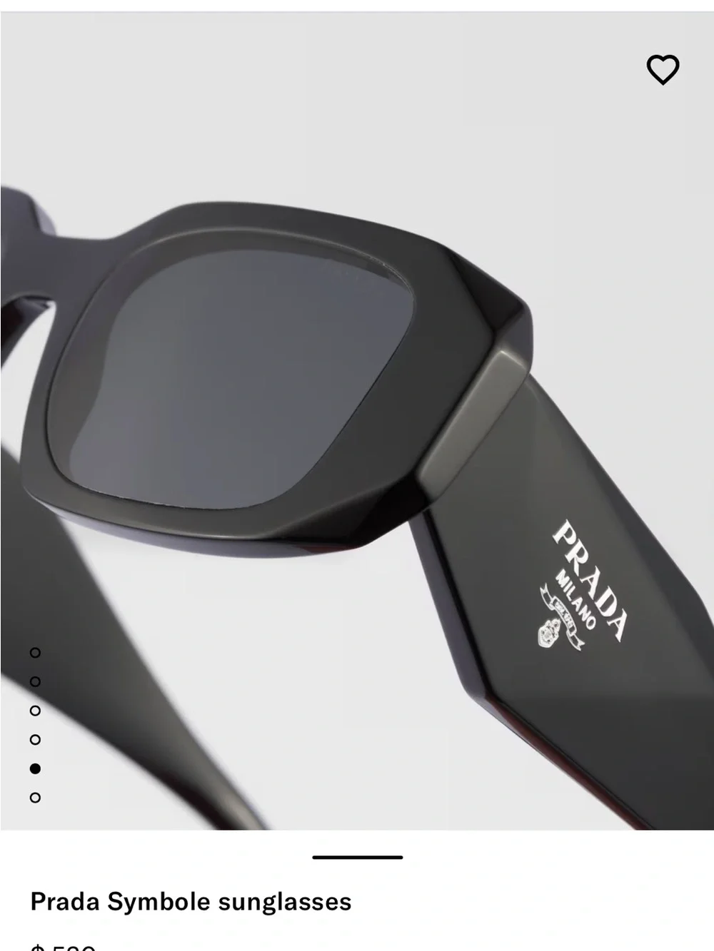 Prada Black Angular Frame Sunglasses
